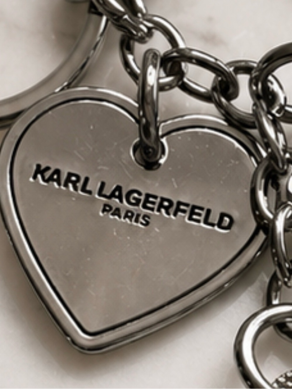 Karl Lagerfeld Paris Eiffel Tower Keychain/Bag Charm – Silver Tone – Authentic - Picture 4 of 4